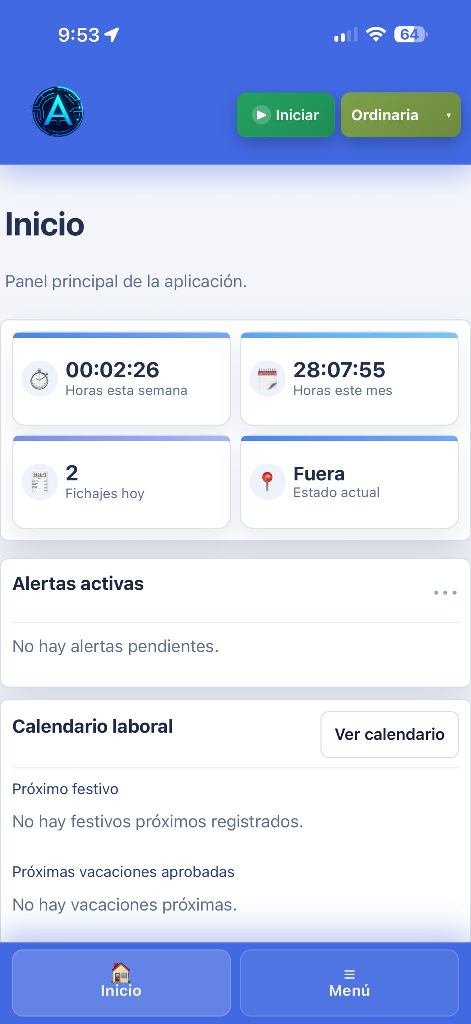 Fichaje y consulta desde cualquier lugar