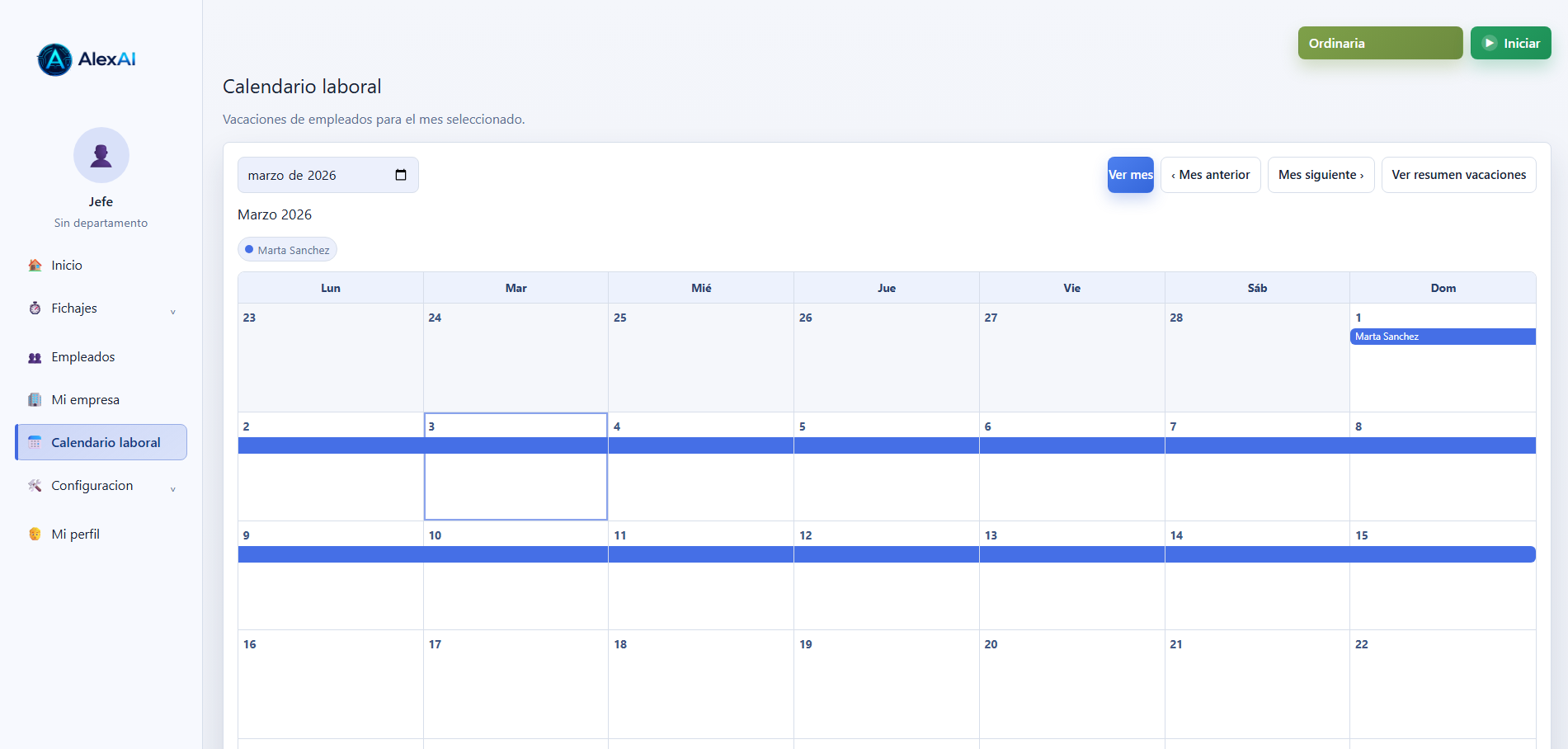 Vacaciones y ausencias